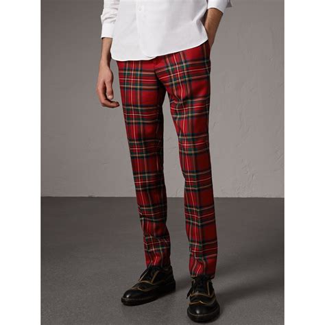 pantalon tartan homme burberry|burberry check panel trousers.